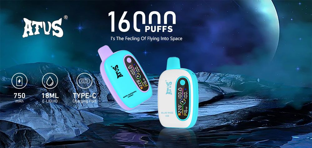 DE016 Wegwerp Vape 16000 Puffs met LED-scherm en instelbare luchtstroom oplaadbaar ATVS E-sigaret Disposable